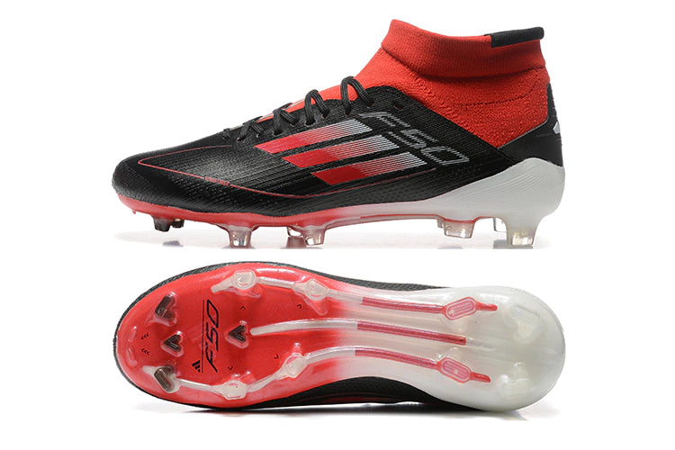 Chuteira Adidas F50 Elite Mid Campo - Preto/Vermelho/Branco