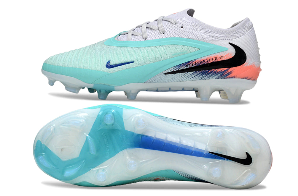 Chuteira Campo NIKE Phantom 6 Elite FG - Branco/Azul