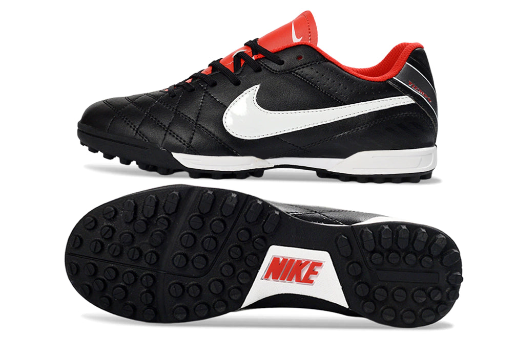 Chuteira Nike Tiempo 5 Society - Preto/Vermelho