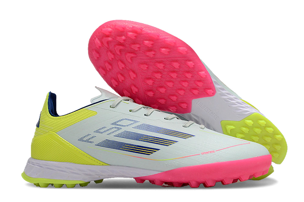Chuteira Adidas X F50 Pro Society - Branco/Rosa/Verde