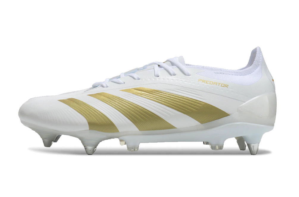 Chuteira Adidas Predator Elite SG - Branco/Dourado