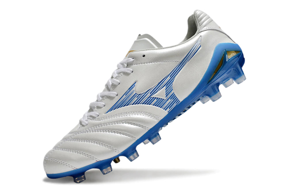 Chuteira Mizuno Morelia Neo 4 Campo - Branco/Azul