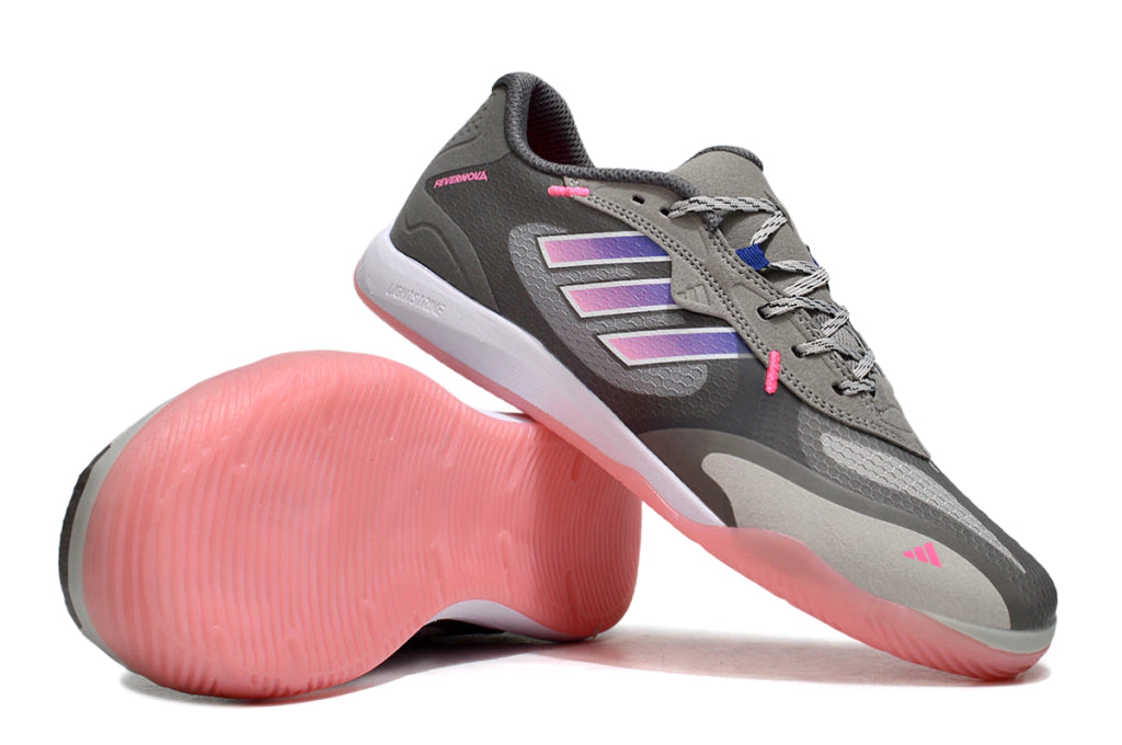 Chuteira Adidas Fevernova Futsal - Cinza/Rosa