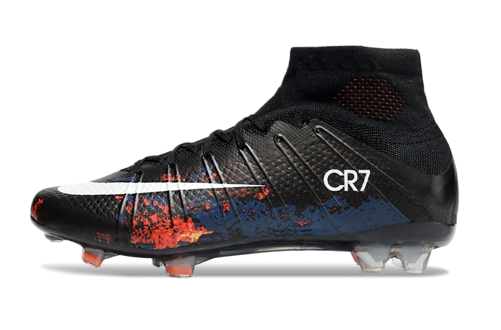 Chuteira Nike Mercurial Superfly 4 Elite Campo - Preto/Azul/Laranja
