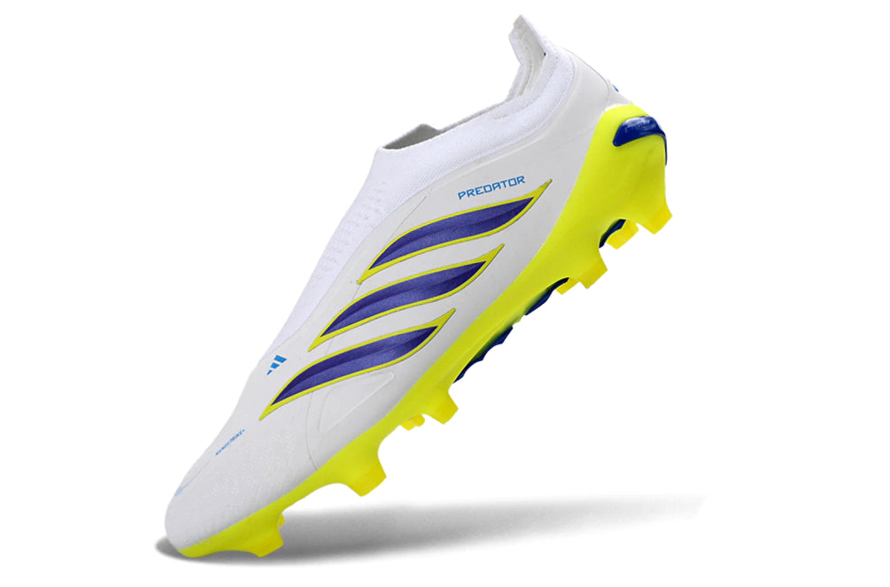 Chuteira Adidas Predator Laceless 26 Elite FG - Branco/Amarelo