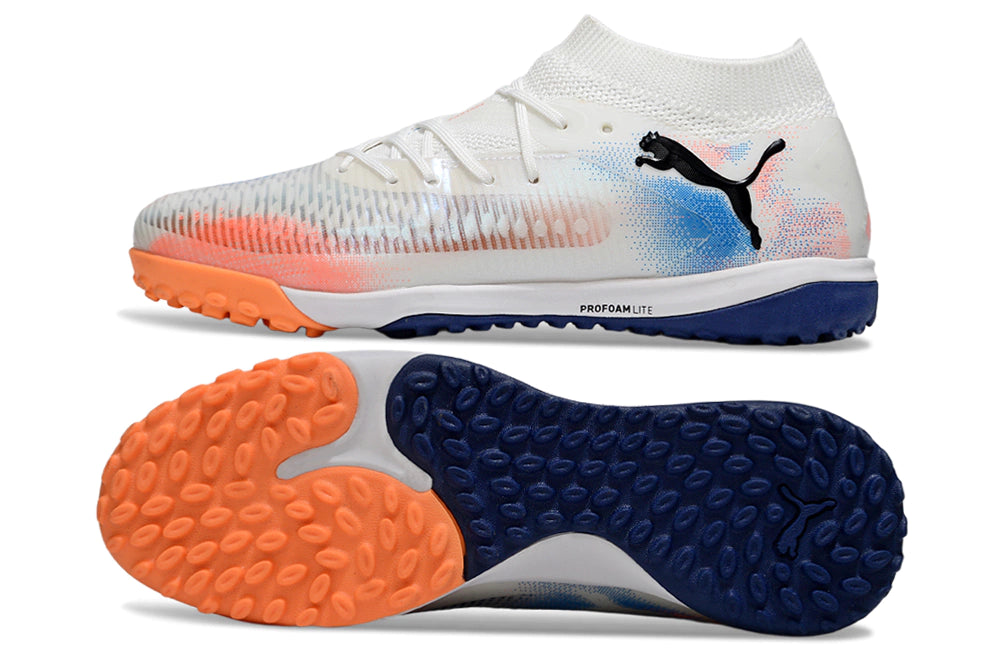 Chuteira Puma Future 8 Match Society - Branco/Laranja