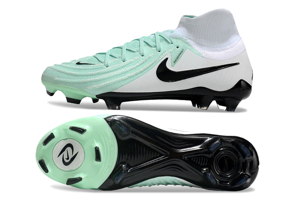 Chuteira Nike Campo Phantom Luna 2 Elite Campo FG - Branco/Azul claro
