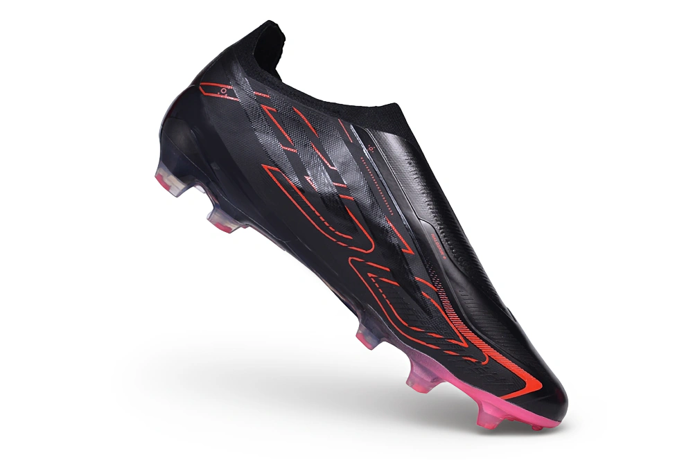 Chuteira Adidas F50 Hyperfast Laceless FG - Preto/Vermelho