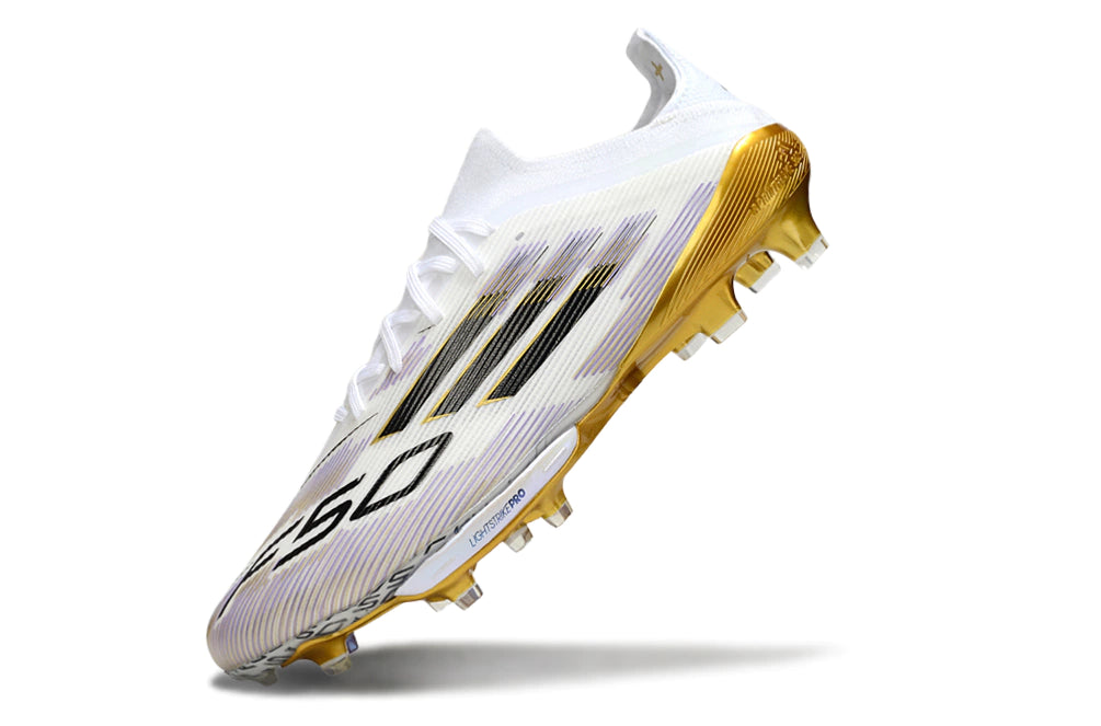 Chuteira Adidas F50.1 Elite Campo - Branco/Dourado