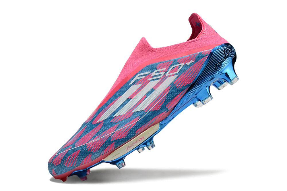 Chuteira Adidas F50+ Elite Campo - Rosa/Azul
