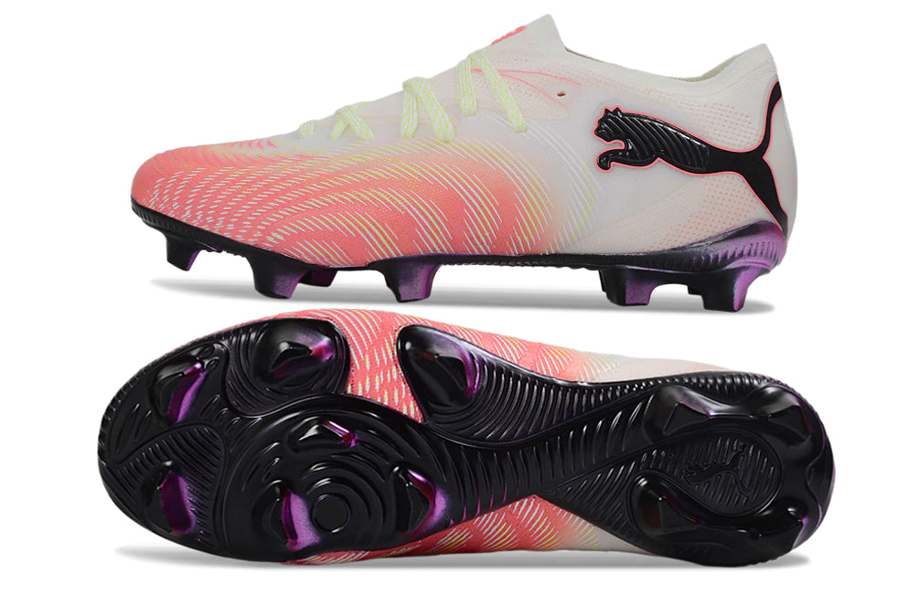 Chuteira Puma Future 8 Ultimate Low Campo FG - Rosa/Branco