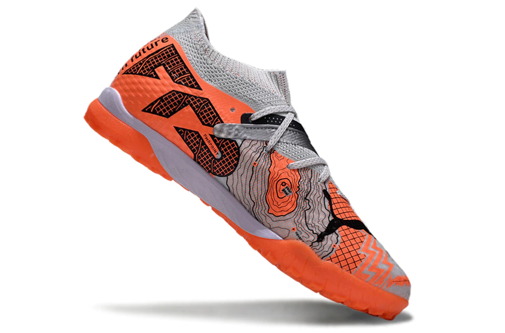 Chuteira Puma Future 7 Match Society - Prata/Laranja