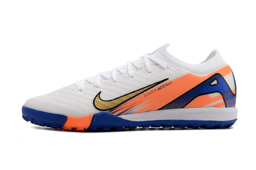 Chuteira Nike Mercurial Vapor 16 Elite Society - Branco/Azul/Laranja