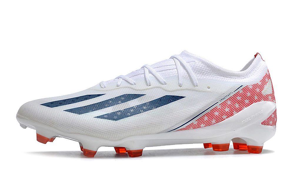 Chuteira Adidas X CrazyFast.1 FG - Branco/Azul/Vermelho
