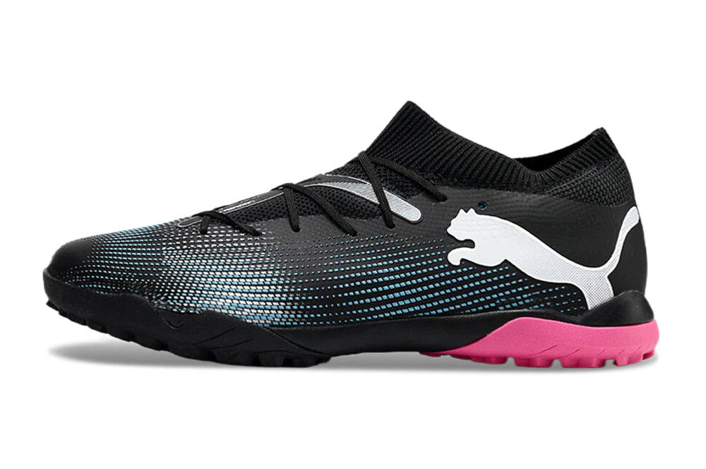 Chuteira Puma Future 7 Match Society - Preto/Branco/Rosa