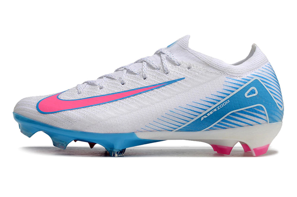 Chuteira Nike Air Zoom Mercurial Vapor 16 Elite FG - Branco/Azul/Rosa