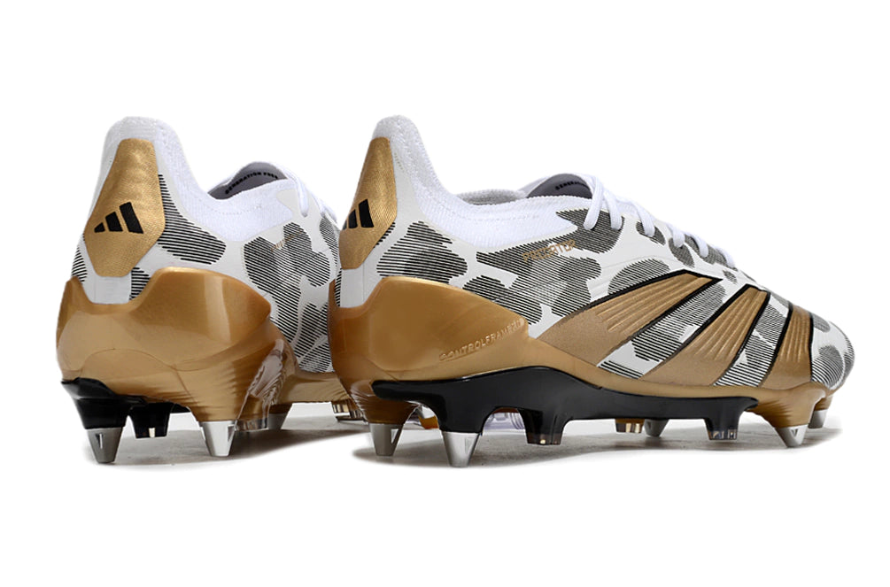 Chuteira Adidas Predator Elite SG - Branco/Preto/Dourado