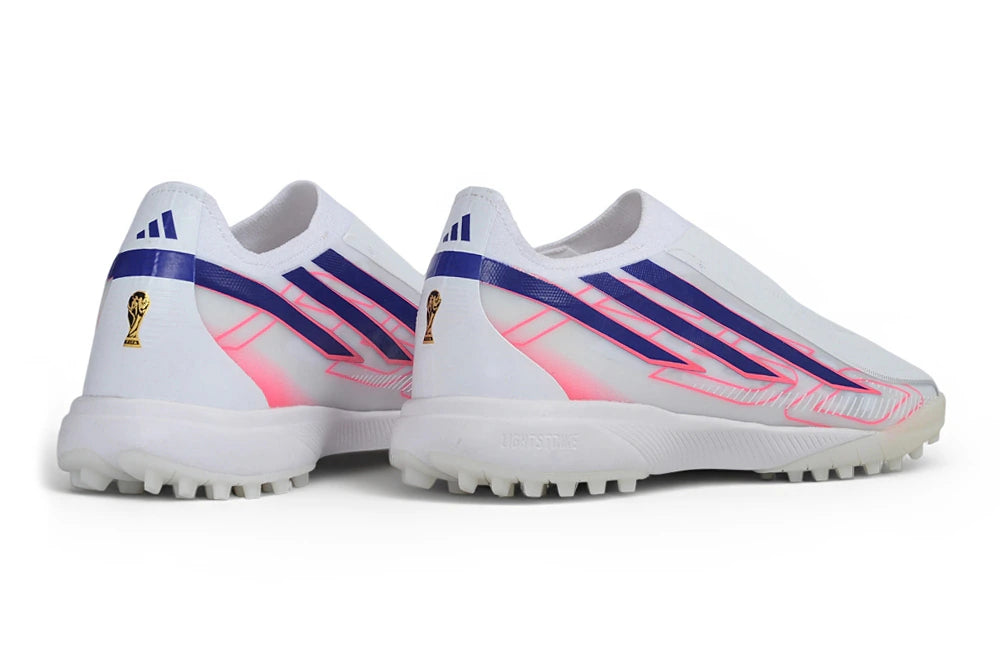 Chuteira Adidas F50 Hyperfast Laceless TF - Branco