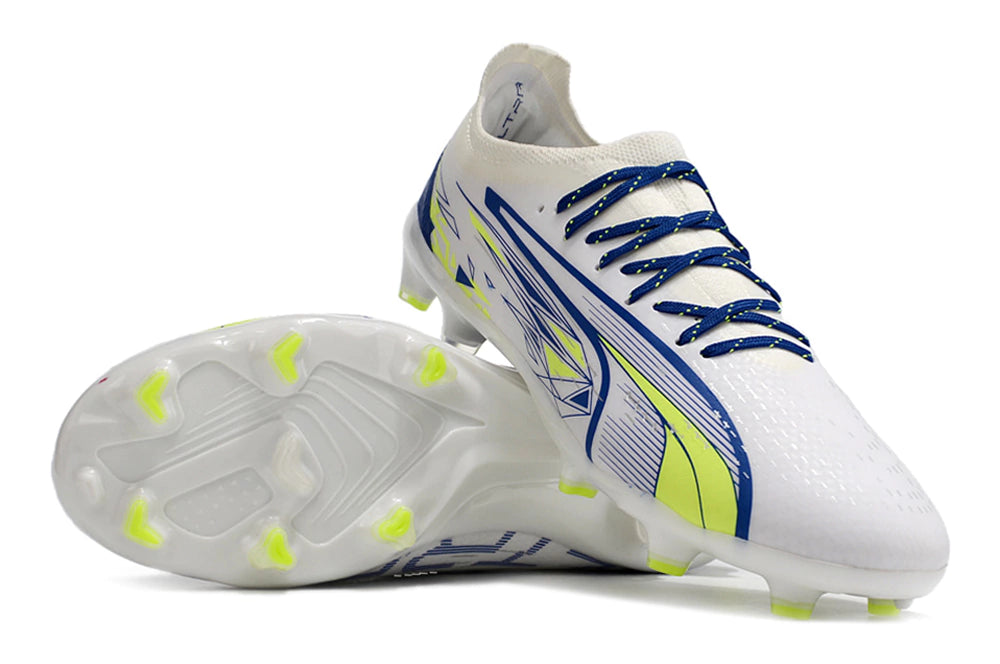 Chuteira Puma Ultra 5 Campo FG - Branco/Azul