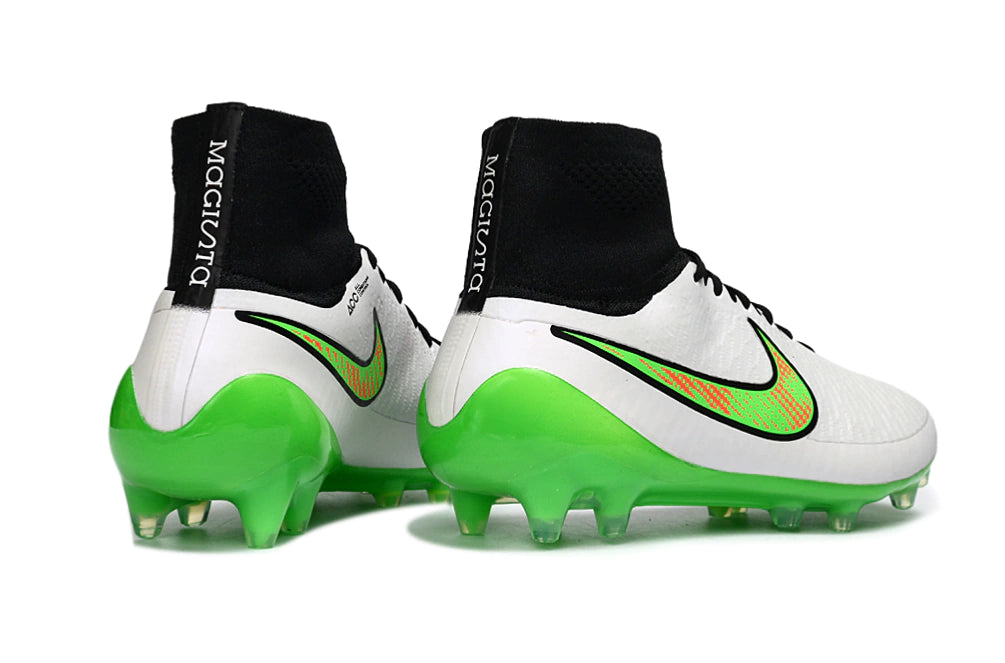 Chuteira Campo Nike Magista Obra FG - Branco/Verde