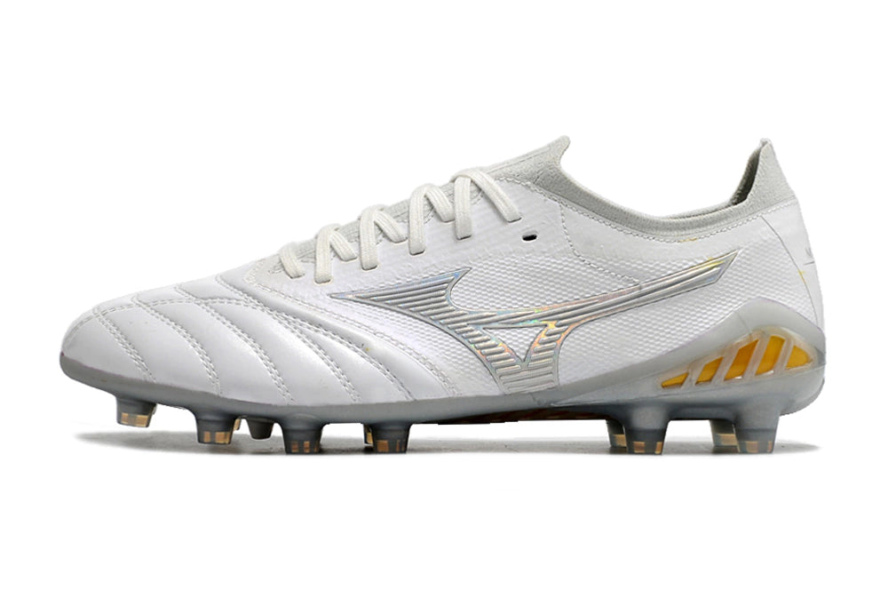 Chuteira Mizuno Morelia Neo 3 Campo FG - Branco/Dourado