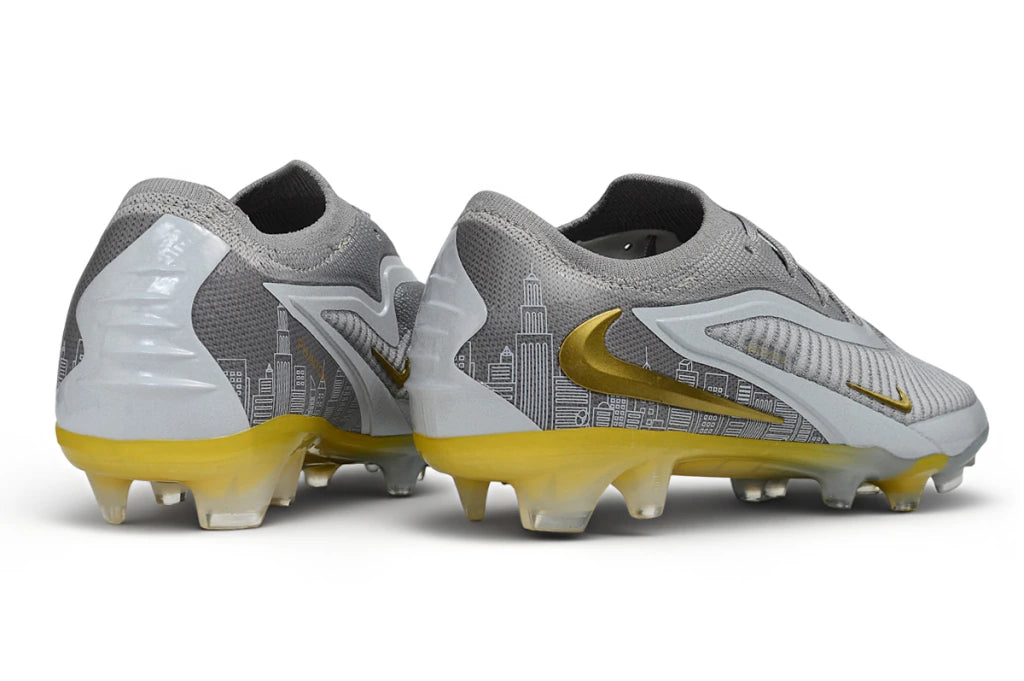 Chuteira Campo NIKE Phantom 6 Elite FG - Cinza/Dourada