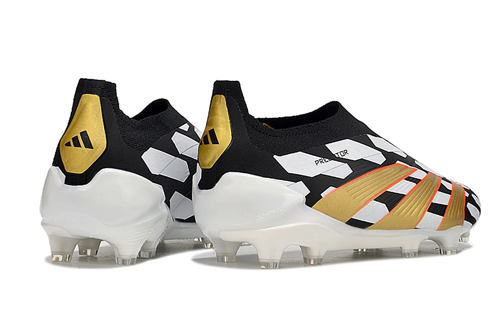 Chuteira Adidas Predstrike Elite Laceless Campo - Branco/Amarelo/Preto