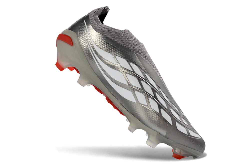 Chuteira Adidas Predator Laceless 26 Elite FG - Prata