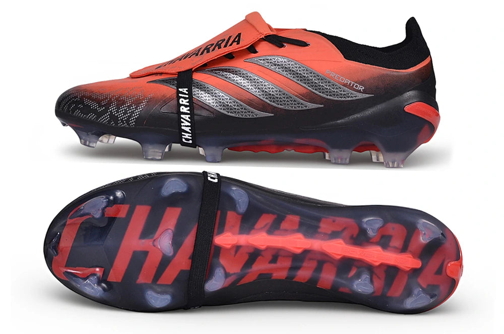Chuteira Adidas Predator Tongue 26 Elite FG - Preto/Vermelho