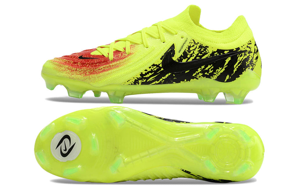 Chuteira Nike Campo Phantom GX2 Elite Campo FG - Amarelo/Preto/Vermelho
