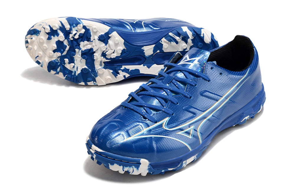 Chuteira Mizuno Alpha Made in Japan Society - Azul/Branco