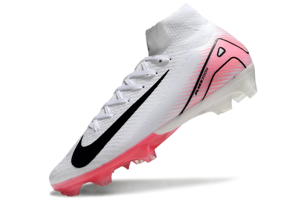 Chuteira Nike Air Zoom Mercurial Superfly 10 Elite Campo - Branco/Rosa
