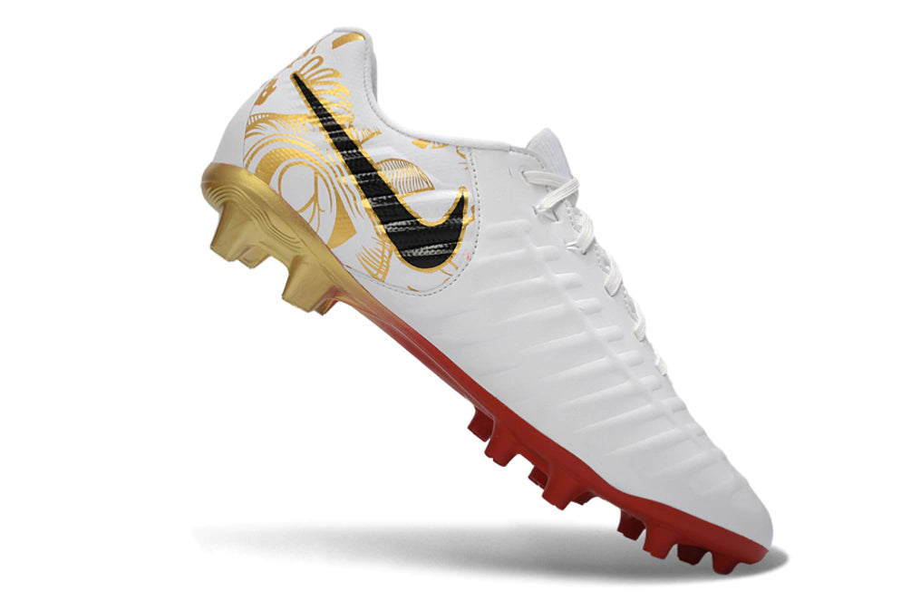 Chuteira Nike Tiempo Legend 7 Elite FG - Branco/Dourado