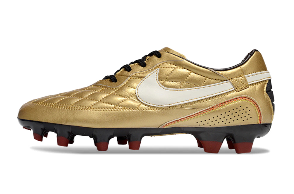 Chuteira Nike Tiempo Legend 10R Elite Campo - Dourado