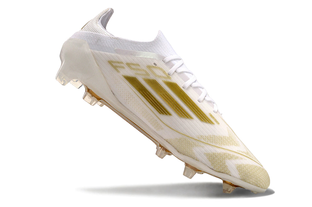 Chuteira Adidas F50 X Campo - Branco/Dourado