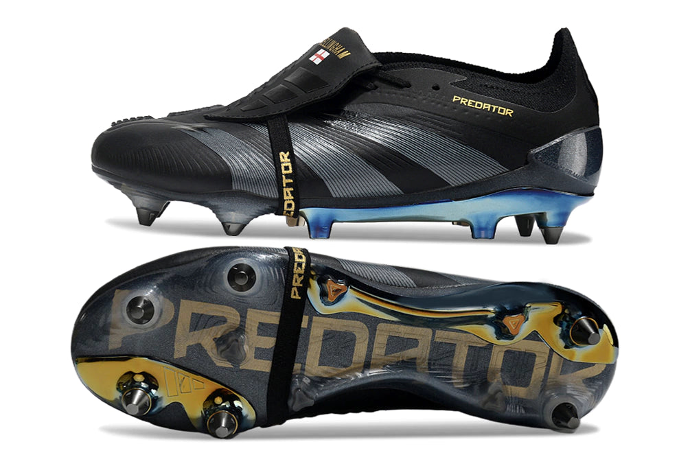 Chuteira Adidas Predator Elite Tongue SG - Preto/Dourado