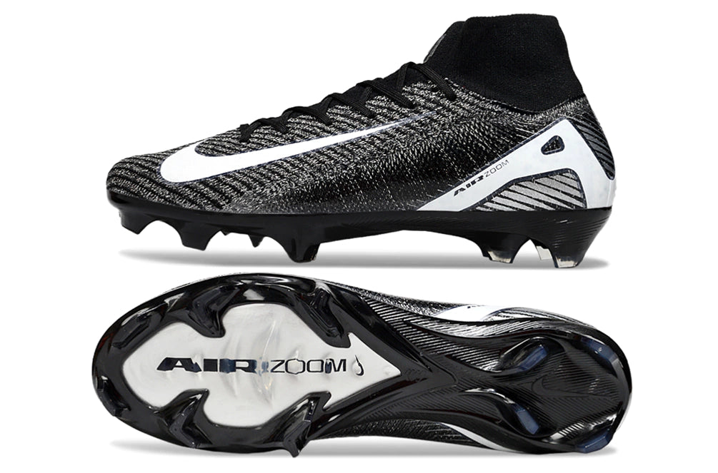 Chuteira Nike Air Zoom Mercurial Superfly 10 Elite Campo - Preto/Branco