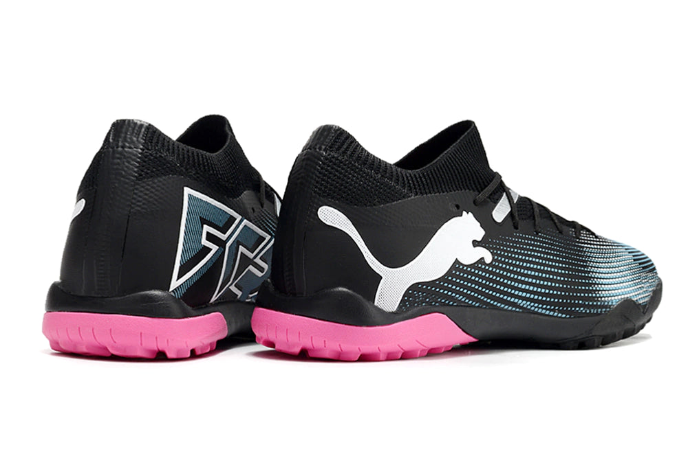 Chuteira Puma Future 7 Match Society - Preto/Branco/Rosa