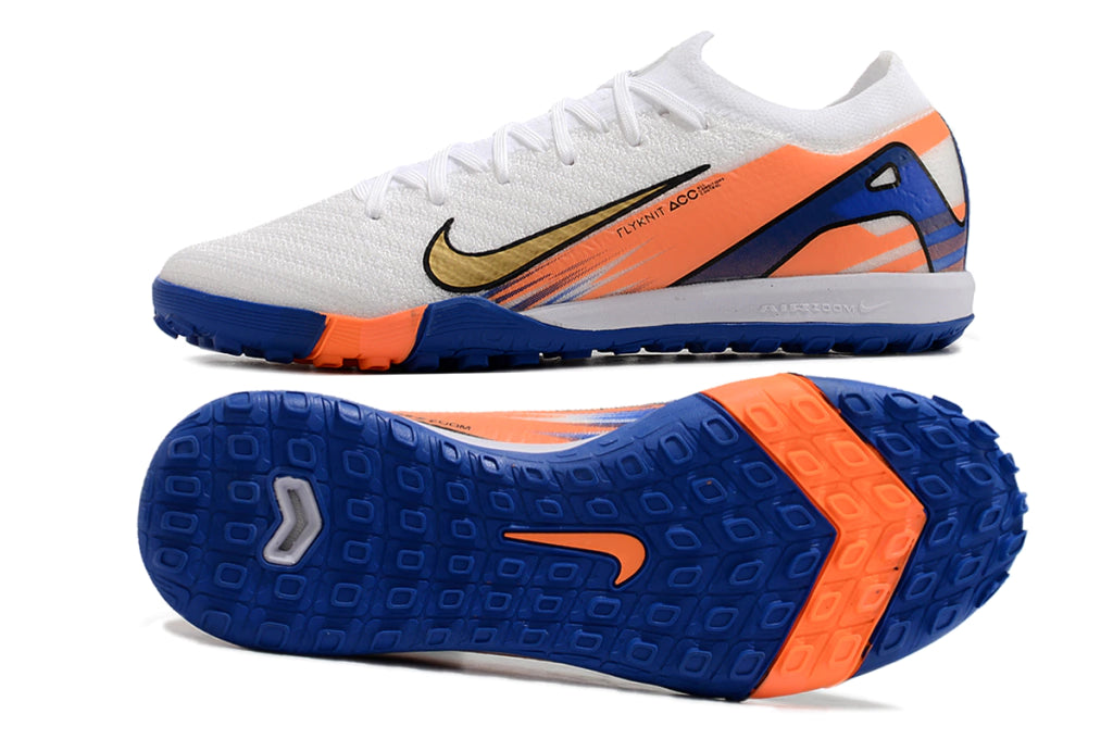 Chuteira Nike Mercurial Vapor 16 Elite Society - Branco/Azul/Laranja