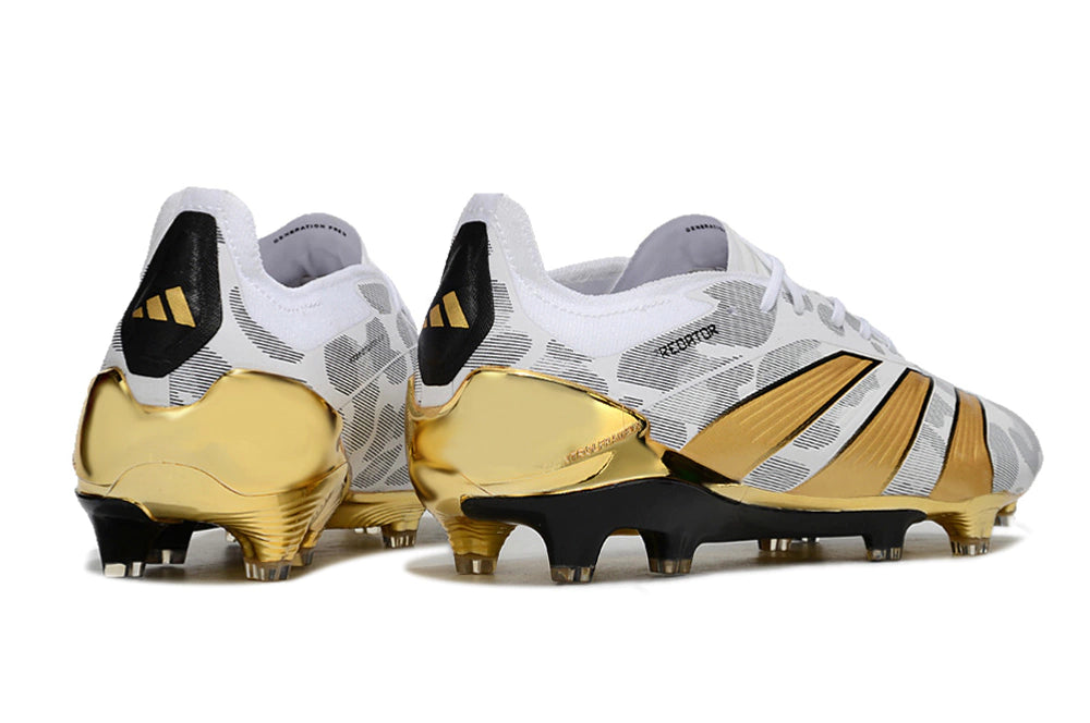 Chuteira Adidas Predator Elite Campo FG - Branco/Dourado