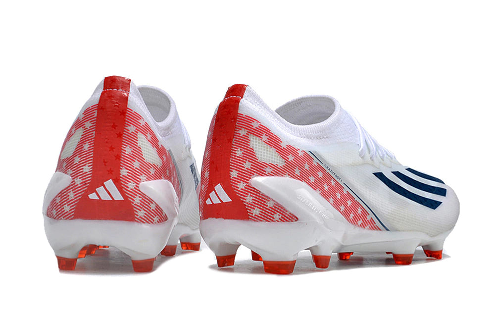Chuteira Adidas X CrazyFast.1 FG - Branco/Azul/Vermelho
