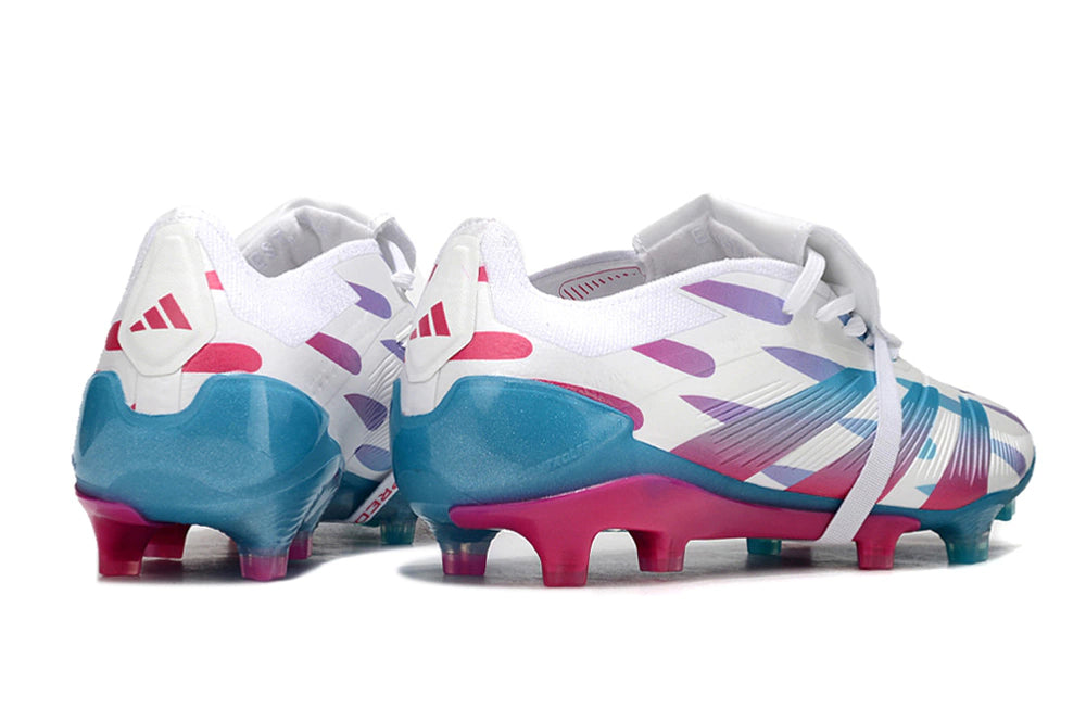 Chuteira Adidas Predstrike Elite Campo - Branco/Azul/Rosa