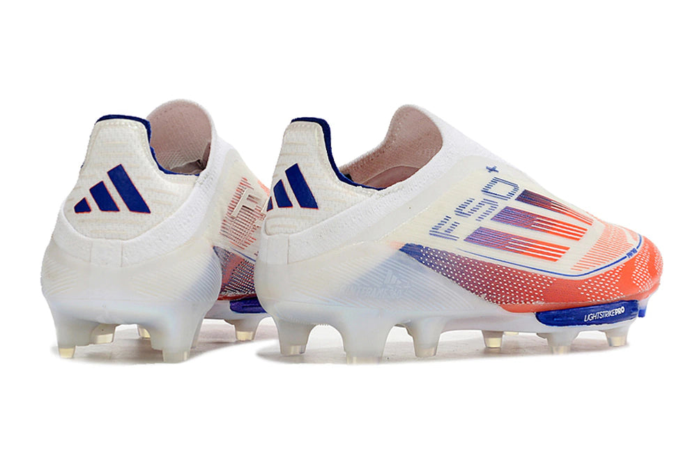 Chuteira Adidas F50+ Elite Campo - Branco/Laranja