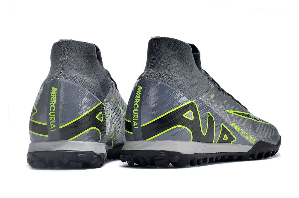 Chuteira Nike Mercurial Superfly 9 Elite Society - Cinza/Verde