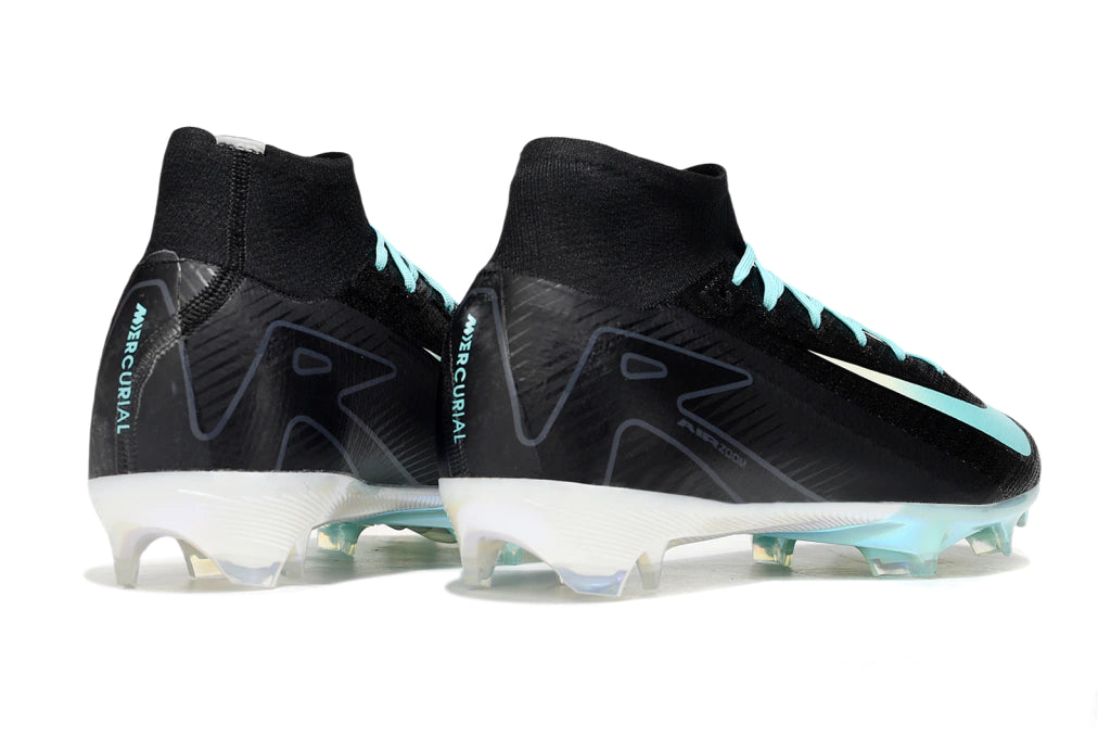 Chuteira Nike Air Zoom Mercurial Superfly 10 Elite Campo - Preto/Azul
