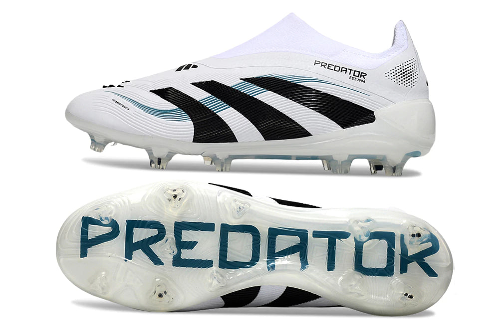Chuteira Adidas Predator Elite 25 Laceless Campo - Branco/Preto