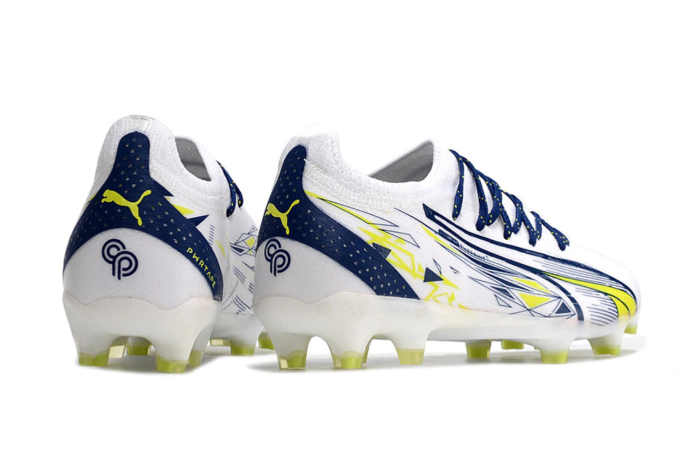 Chuteira Puma Ultra Ultimate Campo FG - Branco/Azul