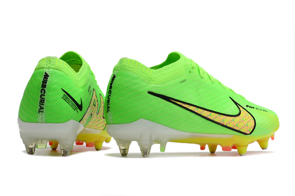 Chuteira Nike Air Zoom Mercurial Vapor 15 Elite SG - Verde/Laranja