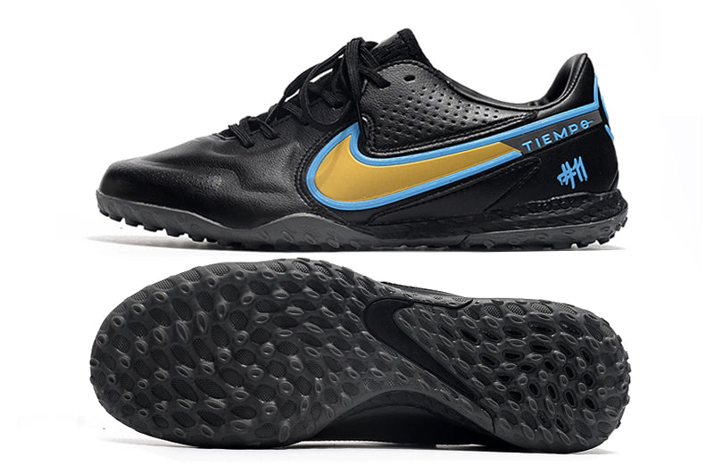 Chuteira Nike Tiempo 9 Pro Society - Preto/Azul/Dourado