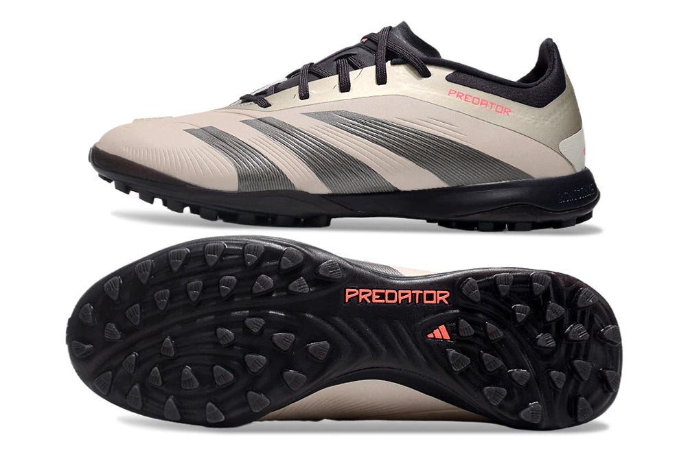 Chuteira Adidas Predator PredStrike Elite Society - Marrom/Preto/Rosa